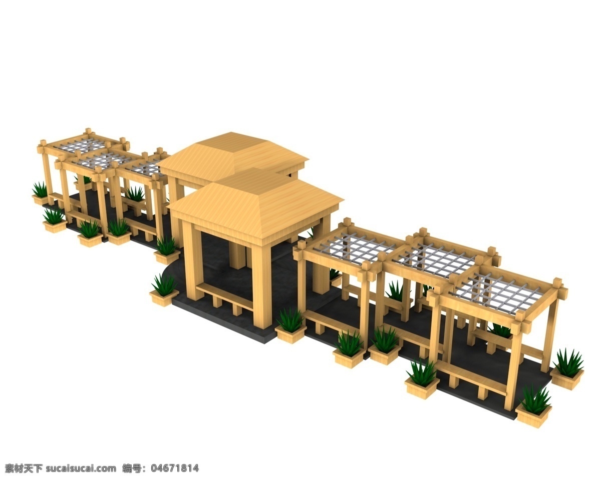 防腐木 凉亭 单体 长廊 环境设计 建筑设计 亭 木亭 景观专辑 装饰素材