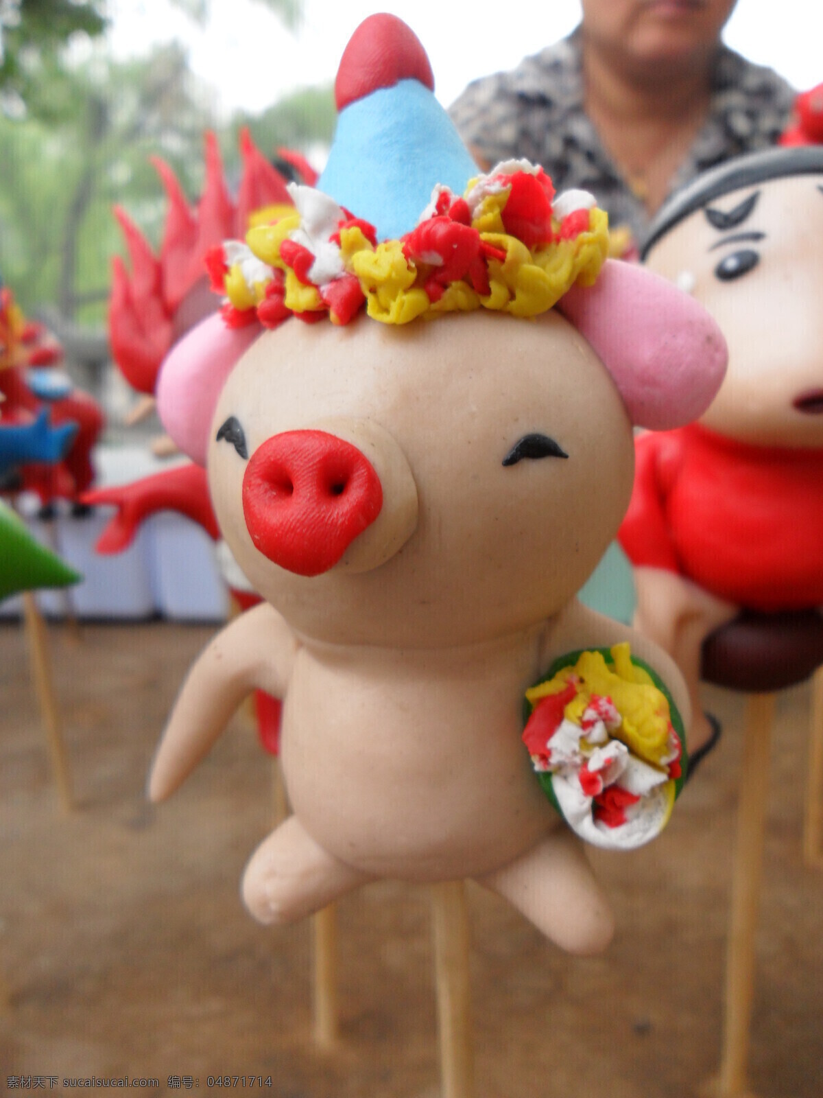 捏面人 猪 捏面人之猪 可爱 面人 动物 文化艺术 传统文化