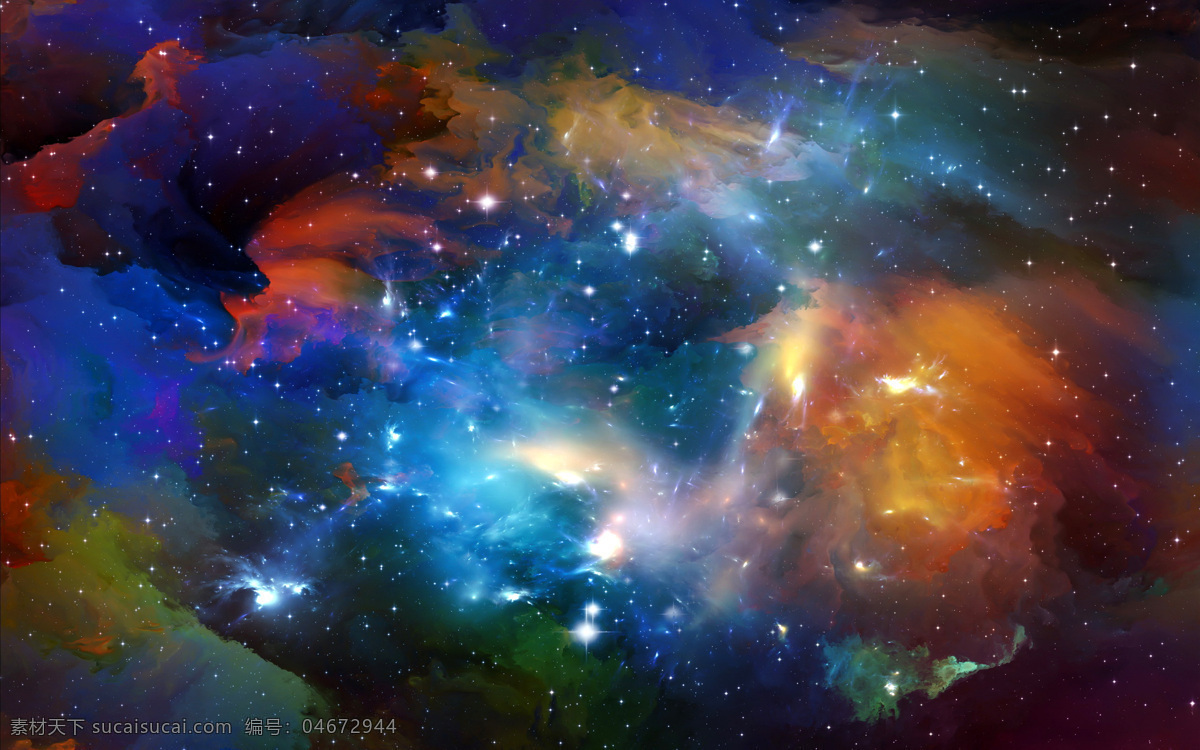 彩色星云 创意 夜晚 星空 太空 彩色 星云 自然景观 自然风光