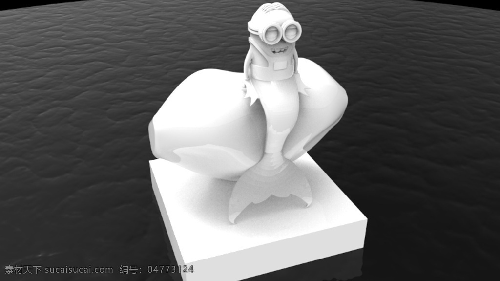 小 minionmaid 海 美人鱼 奴才 卑鄙的 不 3d模型素材 3d打印模型