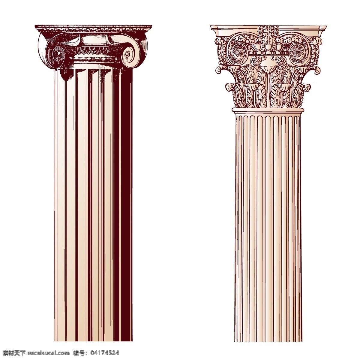 古典 花纹 矢量 欧洲 支柱 风格 图案 矢量图 其他矢量图