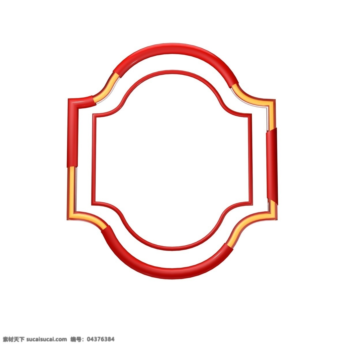 中国 风 立体几何 边框 红色框 电商 中国风 立体 创意边框 c4d 金色 立体装饰 几何