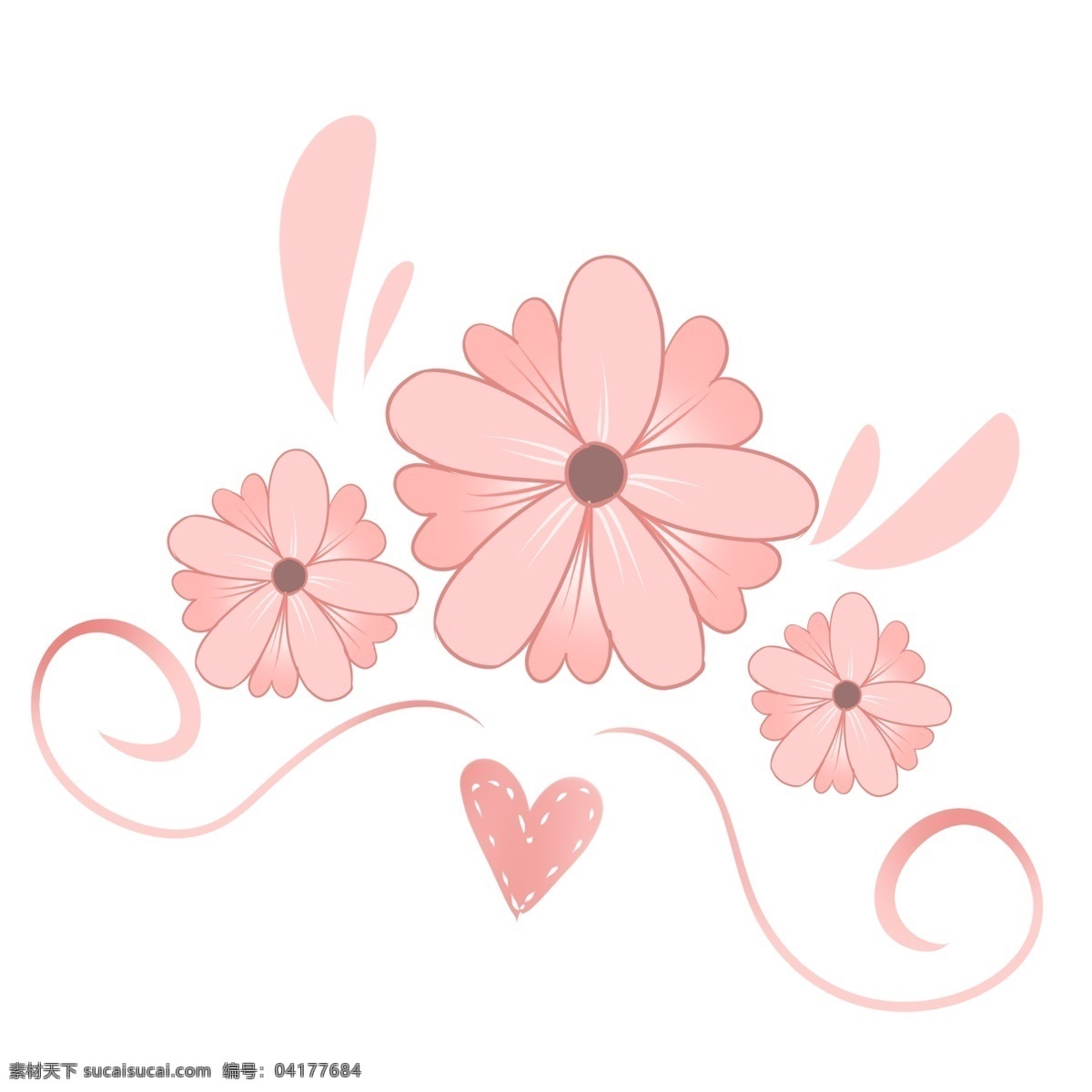 双层 花蕊 可爱 朵朵 生机勃勃 充满生气 粉色花蕊 萌萌 可爱设计 创意设计 少女装扮 手绘 小清新