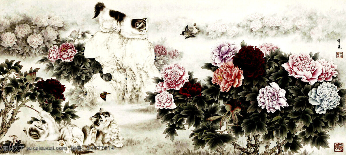 彩墨画 芬芳 国画艺术 红牡丹 蝴蝶 花木 花鸟画 花香 牡丹 图 设计素材 模板下载 牡丹图 绘画 中国画 现代国画 牡丹花 白牡丹 紫牡丹 猫 叶子 浓艳 石头 书法 印章 国画集13 绘画书法 文化艺术 家居装饰素材 雕刻 图案