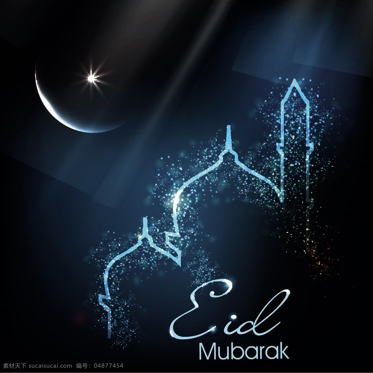 清真寺 月亮 发光 eid 卡 摘要背景壁纸 庆典和聚会 设计元素 节假日 季节性 自然 模板和模型