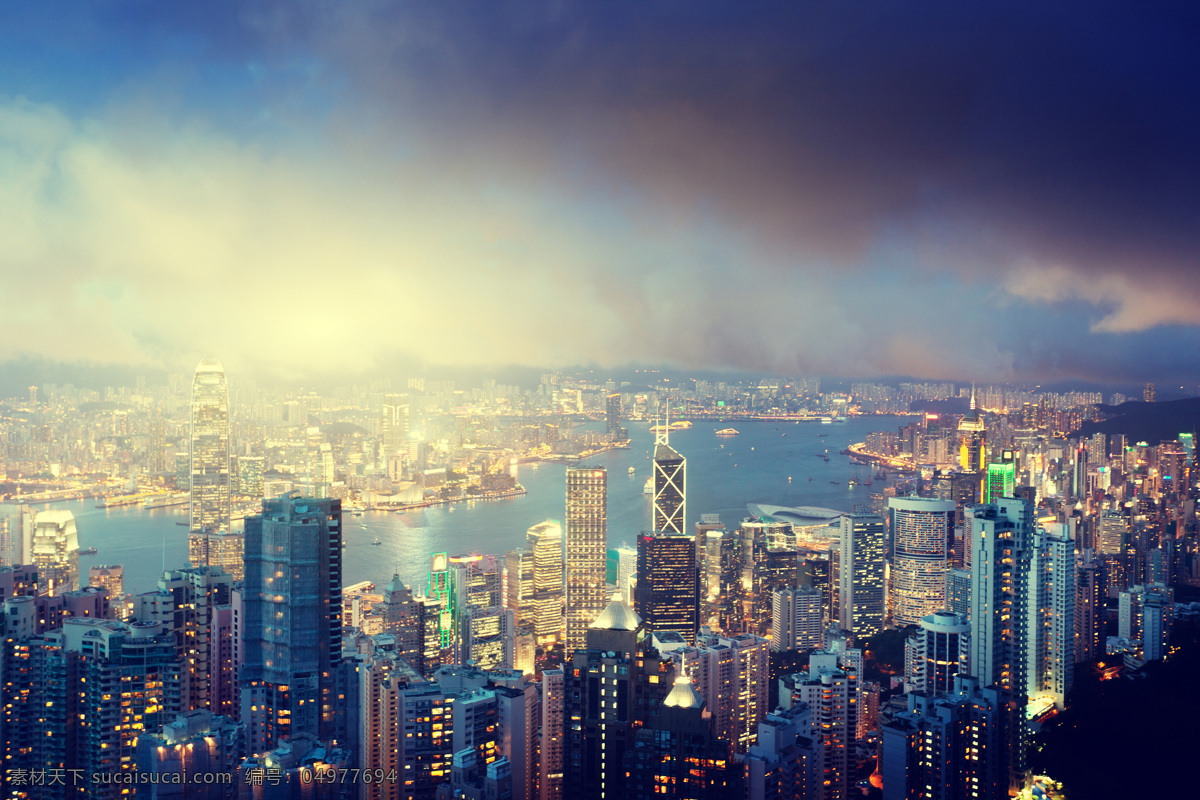 鸟瞰 香港 夜景 香港夜景 城市建筑 繁华都市 美丽城市风景 城市风光 城市美景 城市景色 环境家居