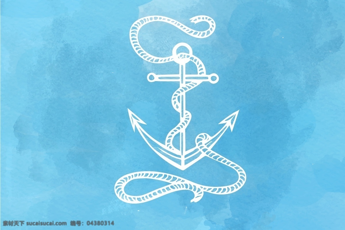 海洋 航海 手绘 蓝色 背景 海 海军 绘画 蓝 蓝底 锚 手 手绘海报背景 水彩画