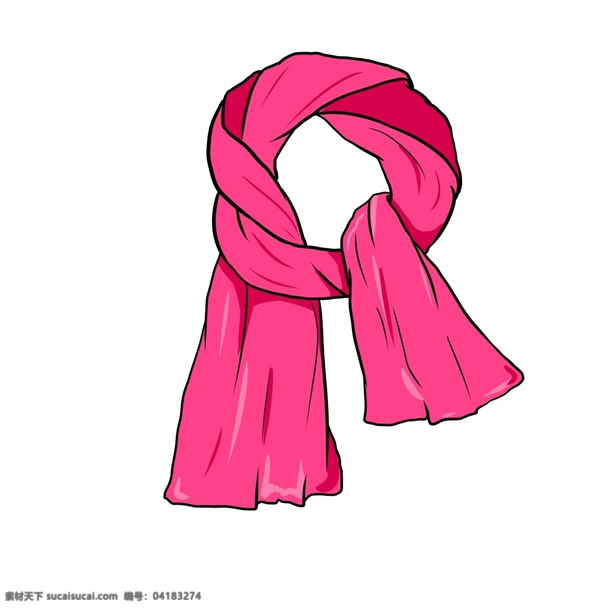 手绘 冬季 粉色 围巾 插画 手绘冬季插画 创意冬季插画 寒冷的冬季 萧条的冬季 寒冷的腊月 粉色的丝巾