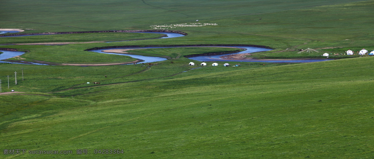 草原 河流 旅游摄影 蒙古包 羊群 自然风景 莫 日 格勒 河 莫日格勒河 内蒙古自治区 呼伦贝尔 额尔古纳 天堂 psd源文件