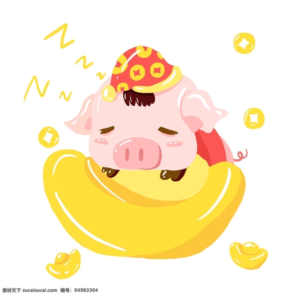 2019 猪年 新年 手绘 卡通 可爱 吉祥 猪 卡通猪 手绘猪 吉祥猪 可爱动物 可爱猪猪 拜年 新年猪 亥猪 元宝猪 金元宝