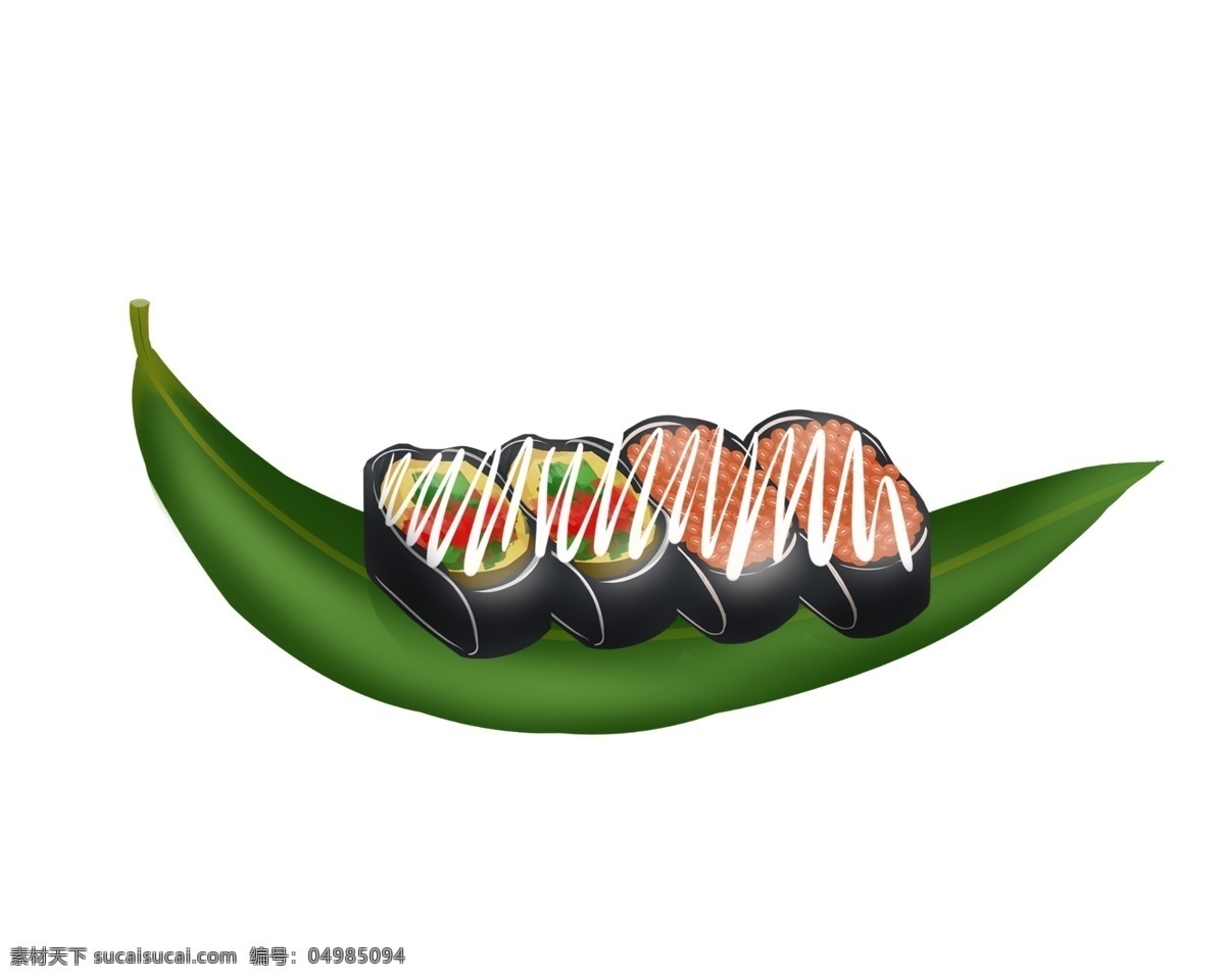 寿司 小吃 美食 插画 寿司的小吃 卡通插画 小吃插画 美食插画 零食小吃 地方小吃 美味的寿司