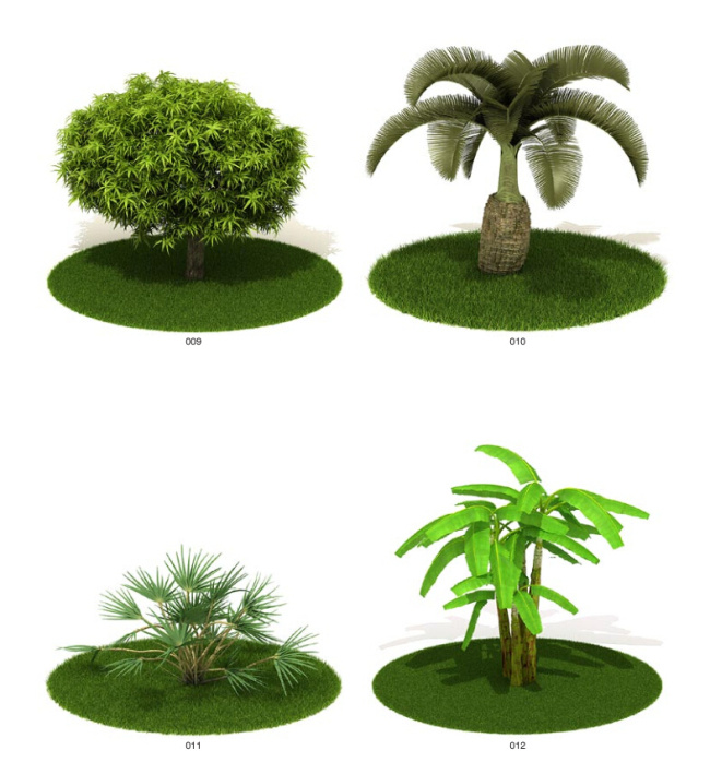 绿色植物 绿色 模型 树 植物 3d模型素材 动植物模型