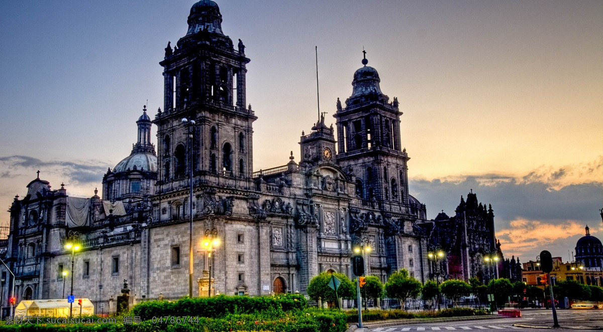 墨西哥风光 墨西哥 城市风光 黄昏 建筑 古典欧式 晚霞 高清 精美 大图 世界 著名 标志性 风光摄影 建筑摄影 建筑园林