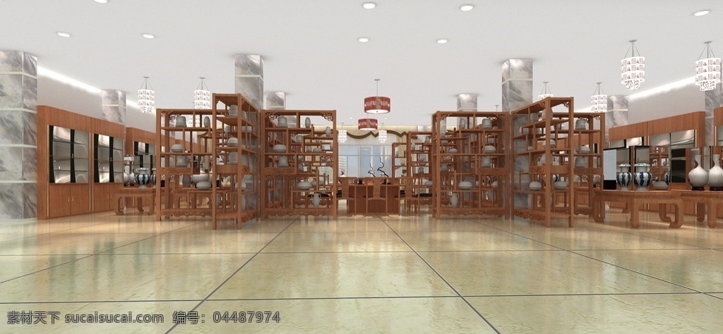 中式 展厅 效果图 中式展厅效果 展厅设计 家具展厅 木门 室内模型 3d设计模型 源文件 max 自己作品 3d设计