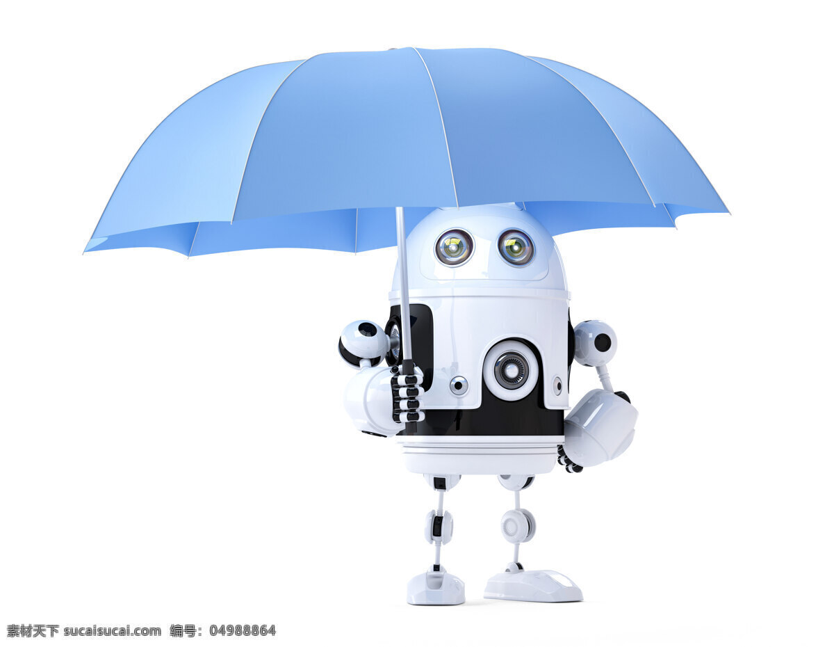 伞 安全 概念 机器人 白色