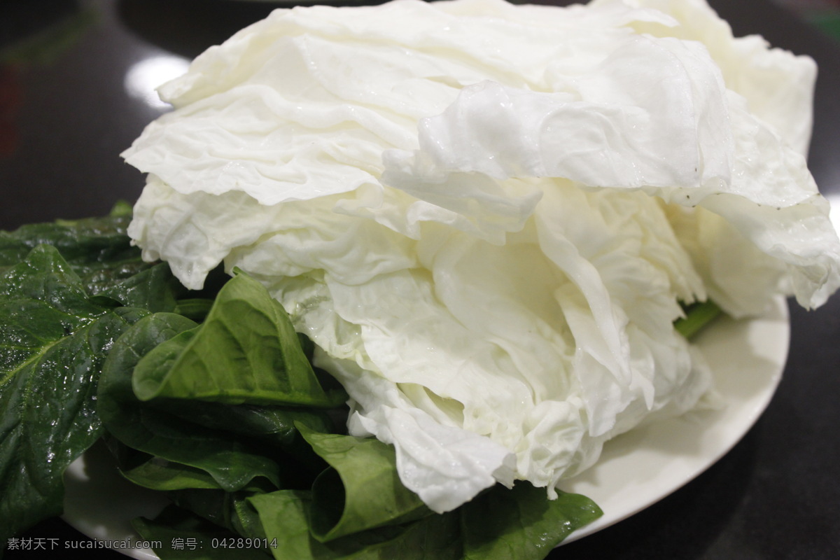 白菜 菠菜 拼盘 蔬菜 食物原料 餐饮美食