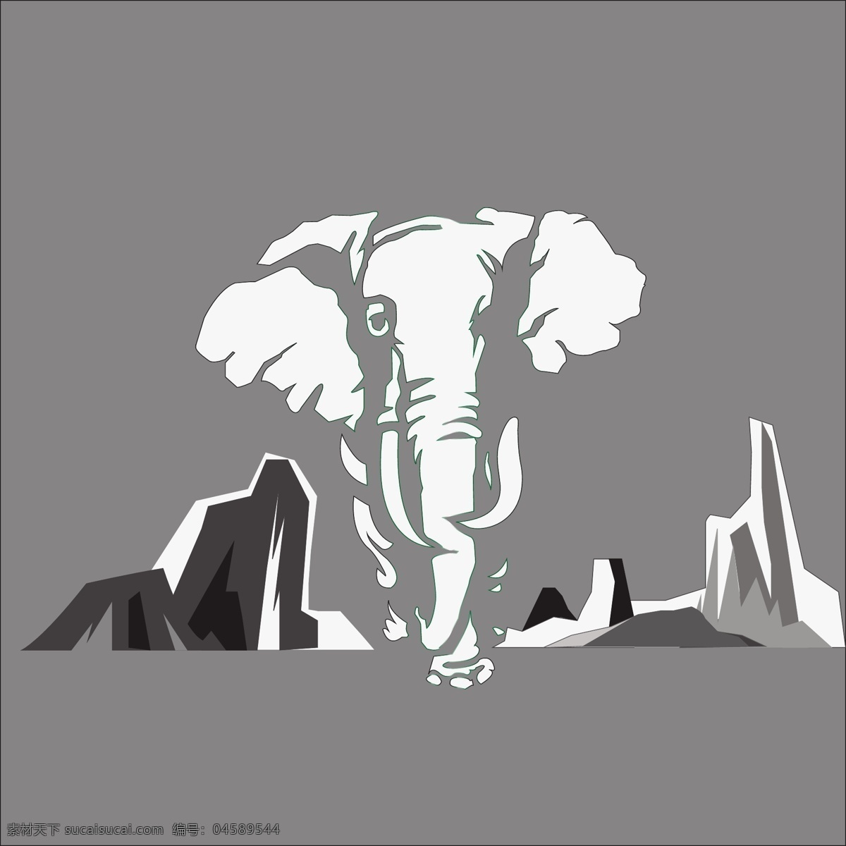 黑色 白色 影子 大象 走路 背景图片
