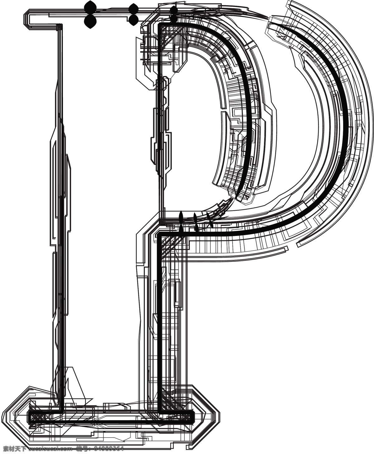 字体 字母 p 技术 白色