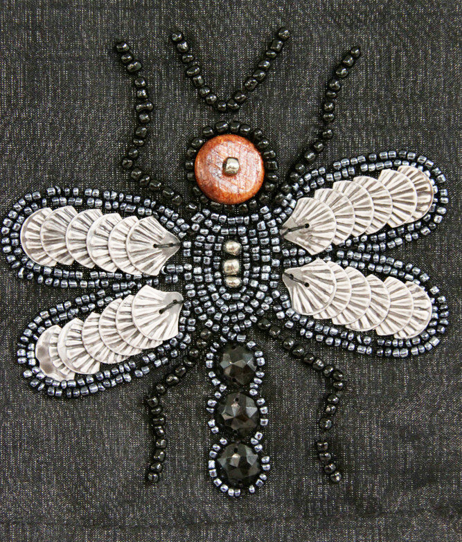 钉珠 动物 蜻蜓 免费素材 面料图库 服装图案 黑色