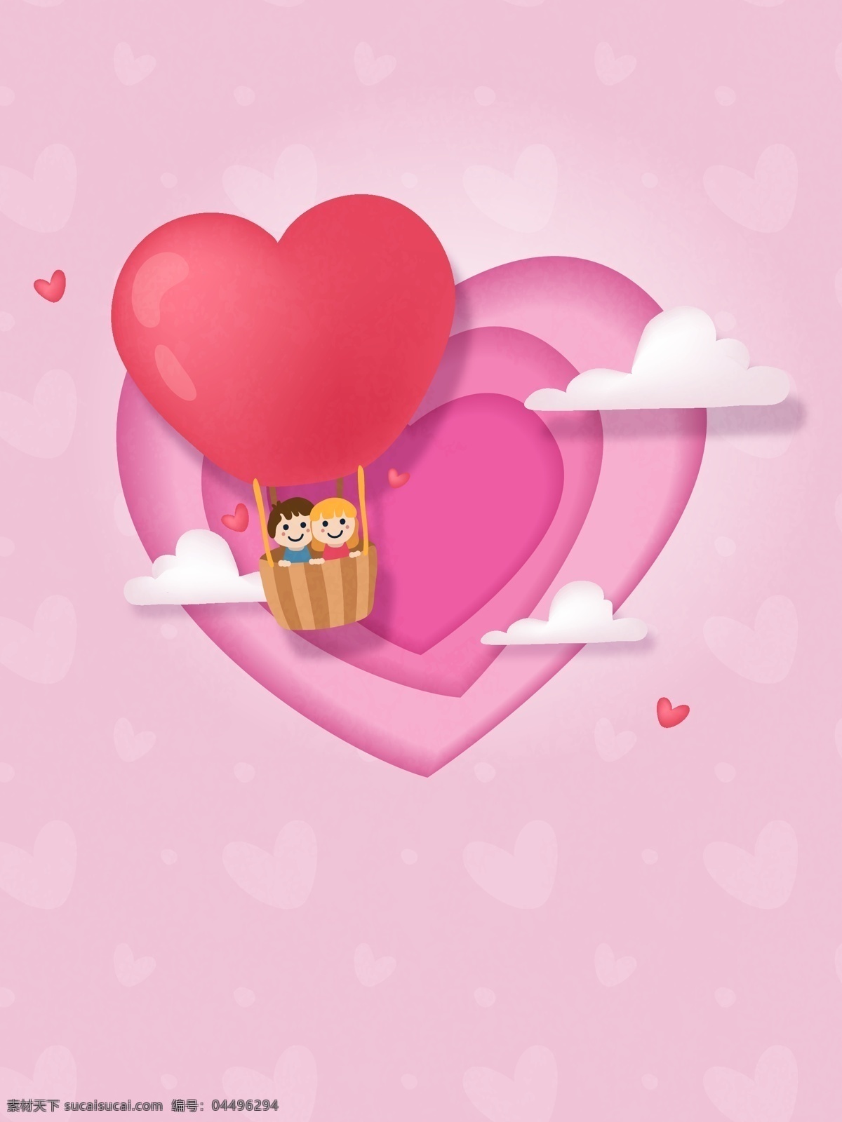 情侣 爱情 热气球 背景 爱心 气球 小清新 浪漫 广告背景 爱情素材