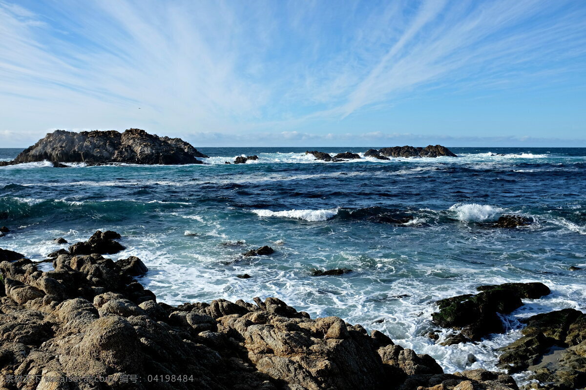 浩瀚大海 蓝色大海 蓝天 天空 白云 礁石 岩石 海浪 浪花 海水 蓝天大海 蔚蓝大海 海洋 大海风景 风景图 自然景观 自然风景