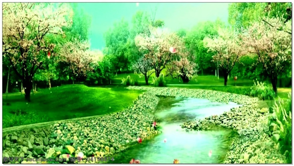 环保绿树河水 环保 绿色 绿树青山 碧水蓝天 诗意田园 唯美环境 动态壁纸 特效视频素材 高清视频素材