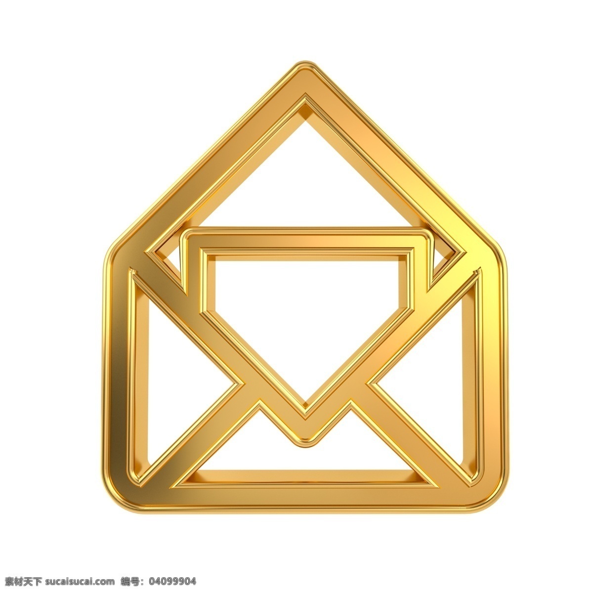c4d 金属 立体 邮箱 图标 3d 金属质感 金色 名片设计 常用 邮箱图标 平面设计配图