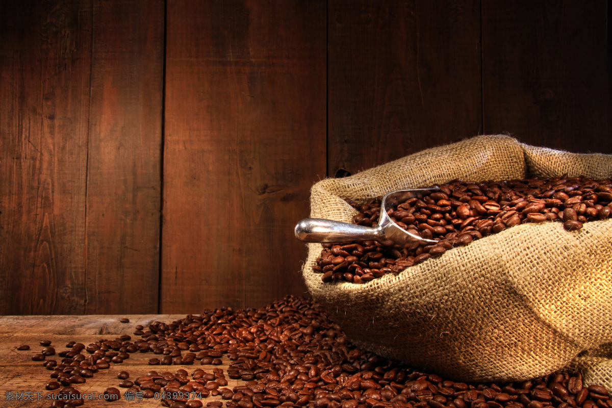 咖啡豆 铲子 麻袋图片素材 咖啡 咖啡文化 coffee 高清图片 麻袋 木板 咖啡图片 餐饮美食