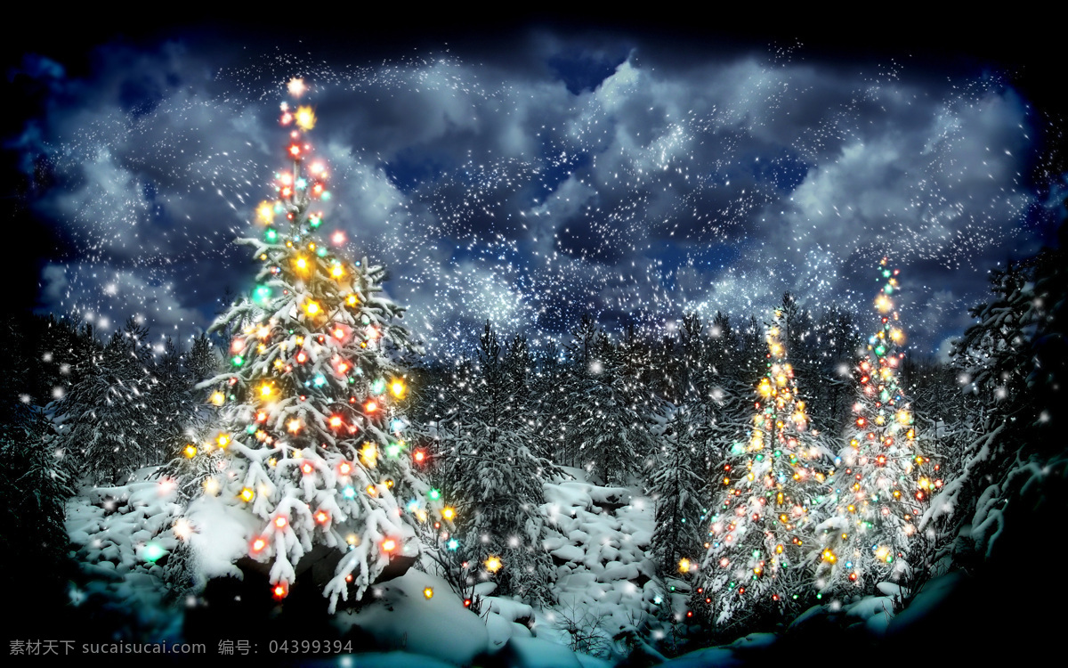 冬天 雪地 里 圣诞树 大图 雪景 圣诞球 松树 圣诞节主题 christmas 2016 圣诞节 圣诞节海报 节日素材 平安夜 节日庆典 生活百科 黑色