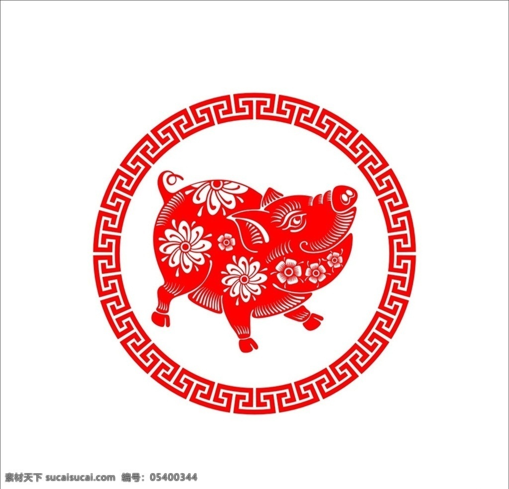 猪年剪纸 剪纸 剪纸文化 猪年 矢量剪纸 中国文化 传统文化 剪纸素材 传统边框 中式边框