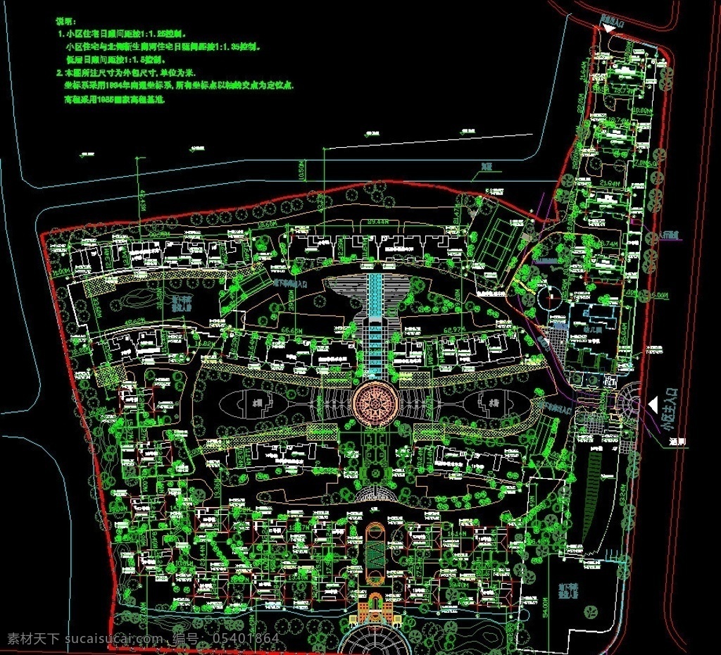 小区规划 楼盘 房地产 花园 小区 景观 绿化 交通 公寓 住宅楼 大楼 楼房 规划 居住区 平面布置 大全 cad 图 建筑设计 环境设计 源文件 dwg