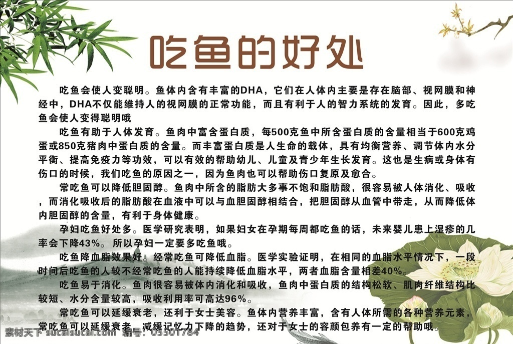 吃鱼的好处 鱼 吃鱼 鱼的营养 美食 海报排版设计