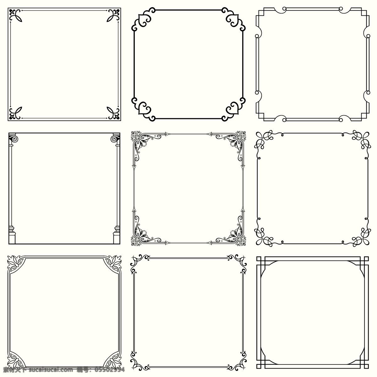 边框样式 边框 样式 花纹 模板 方块 相框 其他模板 矢量素材 白色