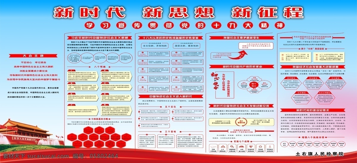 展板 十九大精神 学习 宣传新思想 新征程 分层