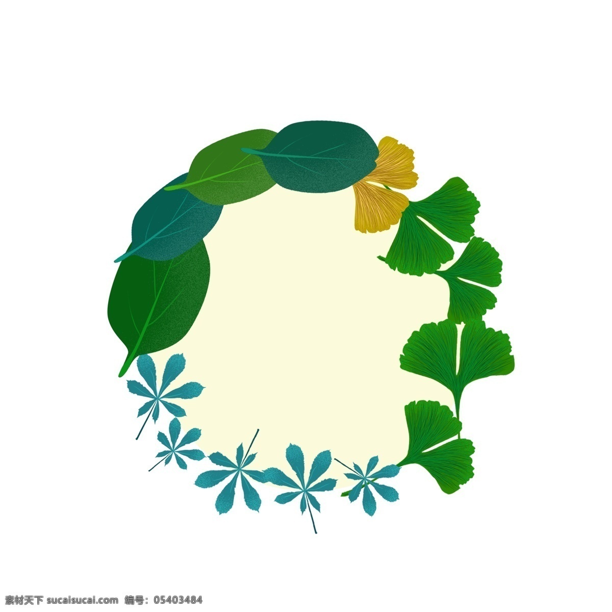 叶子 植物 绿色 手绘 风 小 清新 边框 元素 小清新 装饰边框