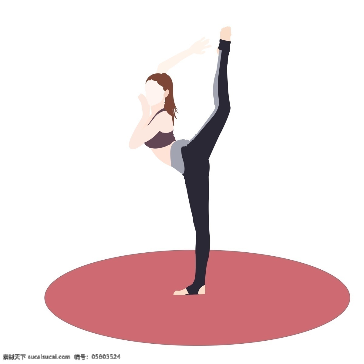 瑜伽 运动 人物 免 扣 矢量图 瑜伽运动 养生运动 有氧运动 女孩 瑜伽垫 运动背心 运动服 运动内衣 黑色 暗红色