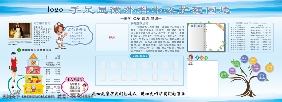 护理园地 医院 展板 文化墙 设计素材 分层