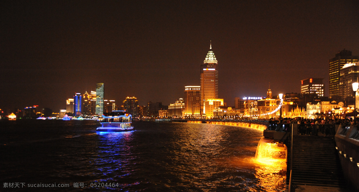上海外滩夜景 上海 外滩 夜色 大都市 繁华 江滩 江畔 游玩风光 自然景观 建筑景观