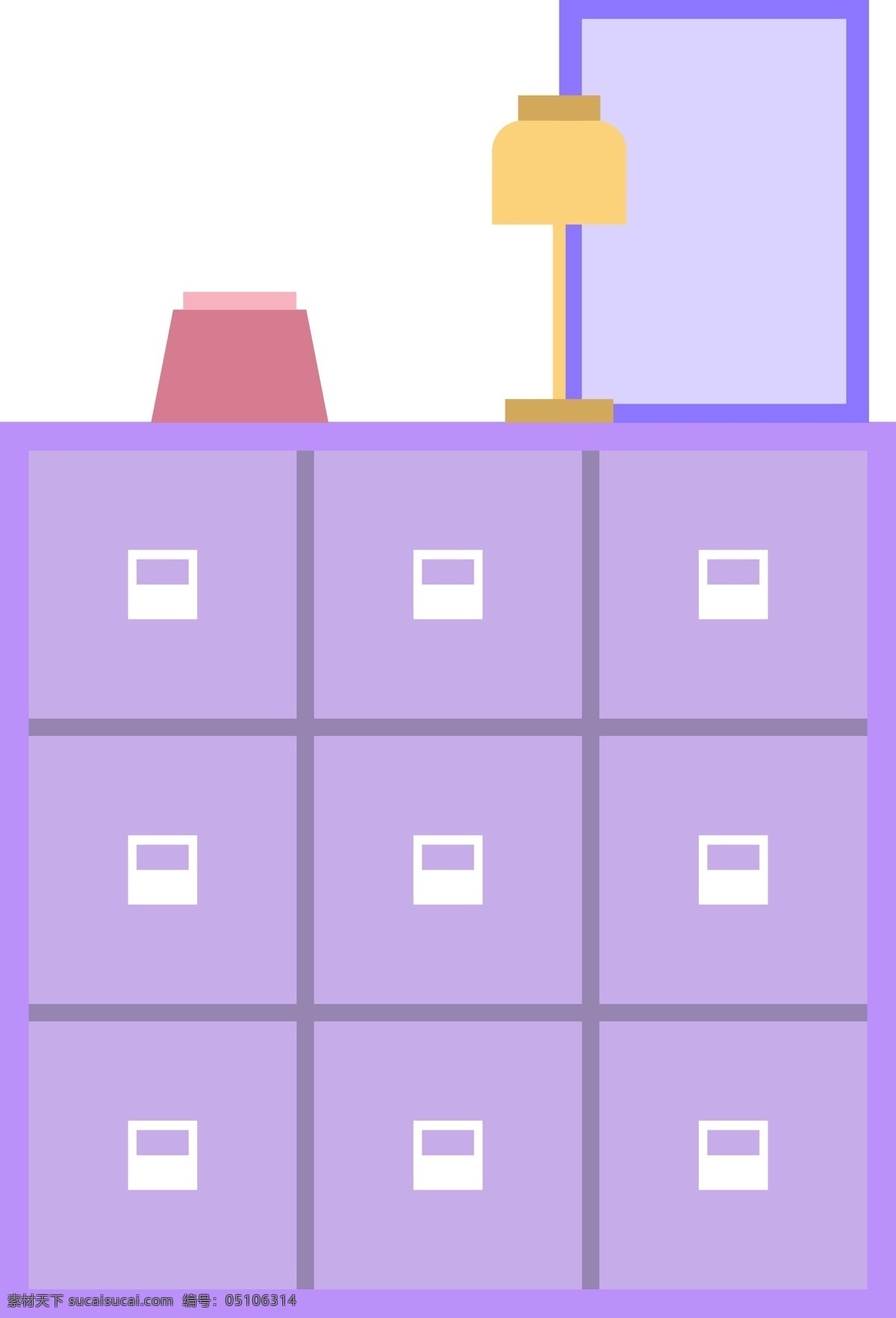紫色立体柜子 格子 紫色 柜子
