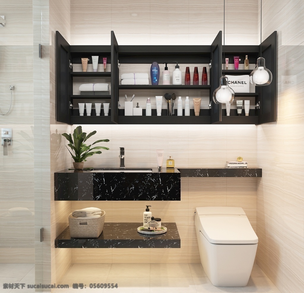 浴室柜效果图 浴室柜 中式浴室柜 卫生间效果图 中式卫生间