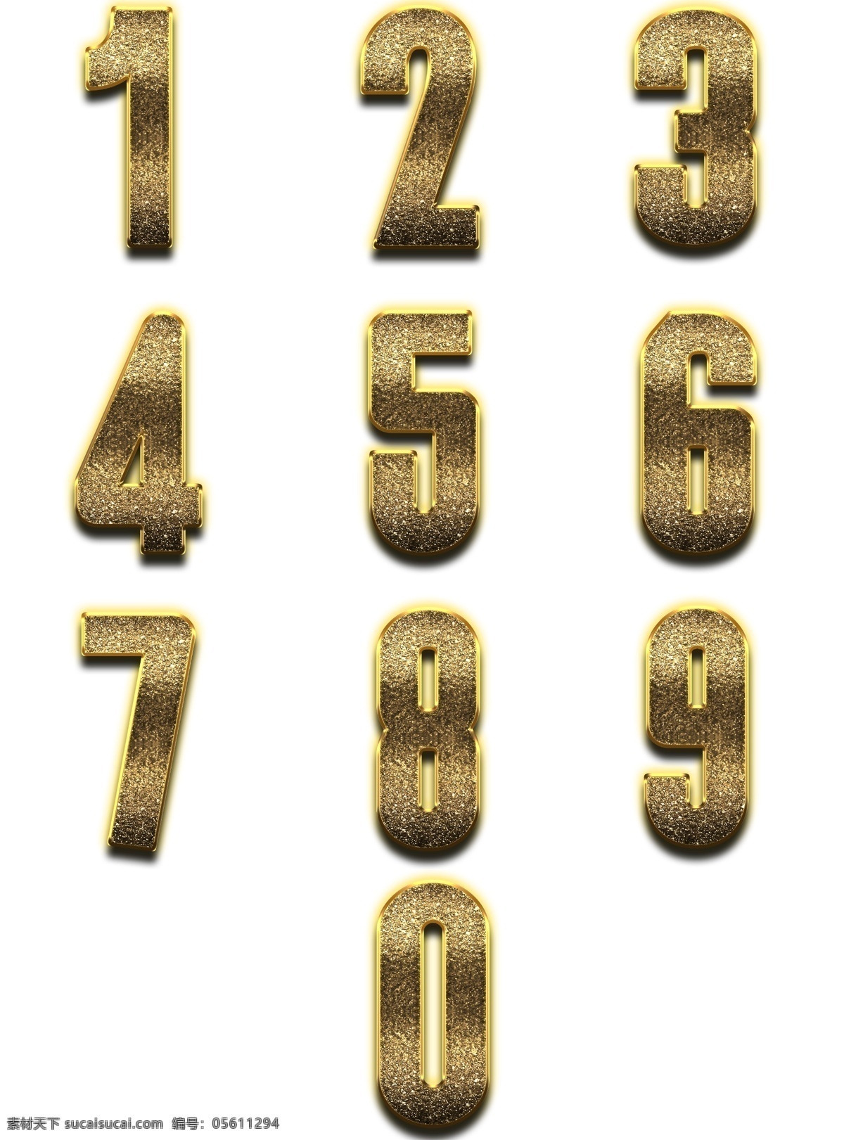 金 纹理 金属 质感 阿拉伯数字 元素 艺术字 黄