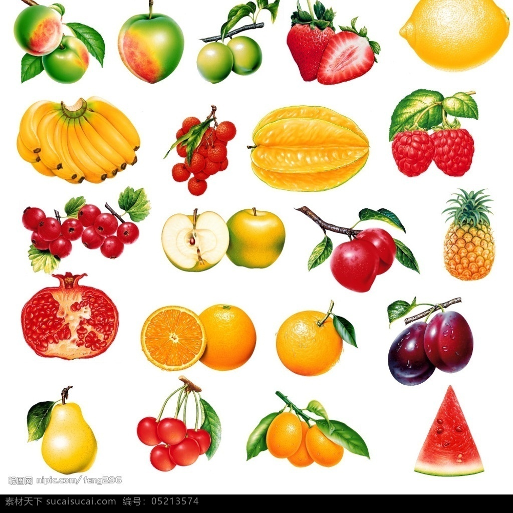 手繪水果素材 水果 分层 源文件库