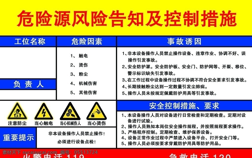 告知牌 控制措施牌 危险源告知牌 告知 文化艺术