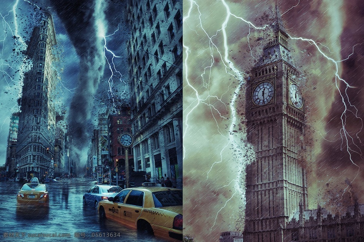 风暴 电影 特效 ps 动作 城市 闪电 stormphotoshopaction