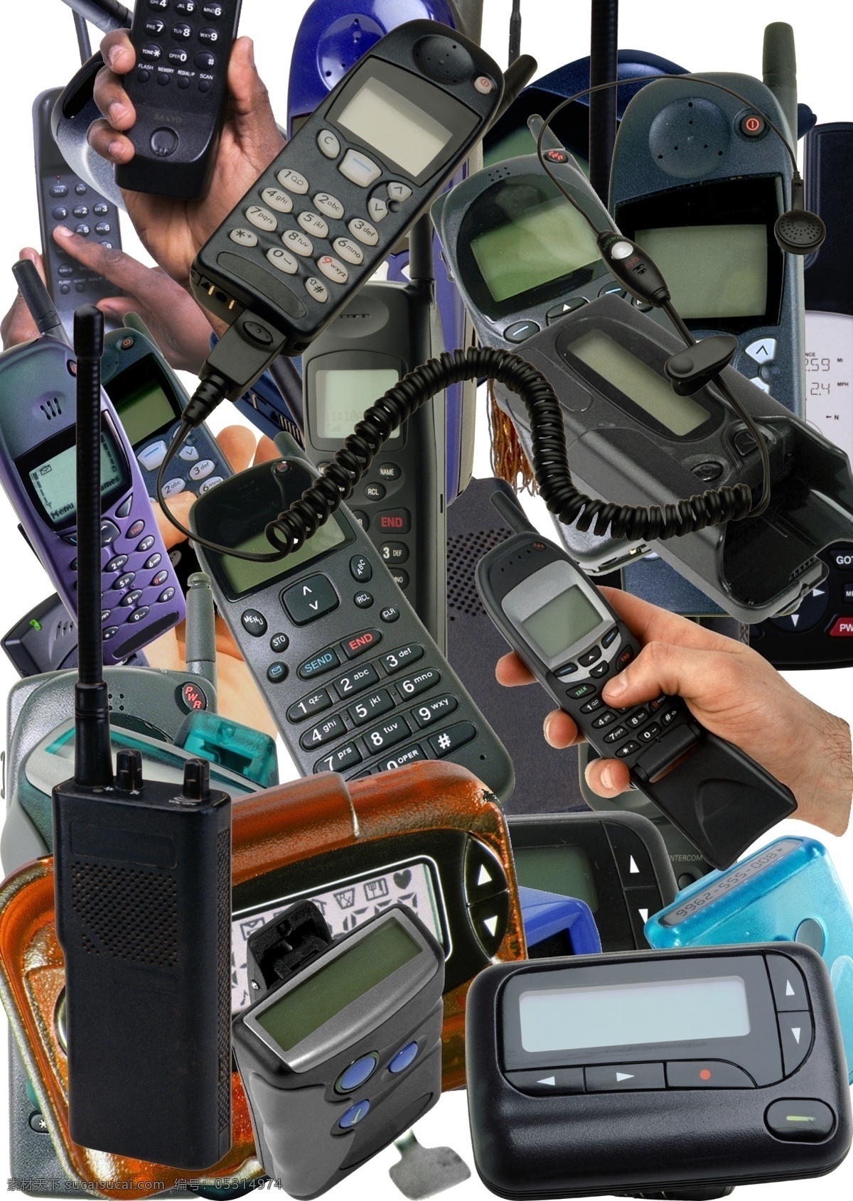 通讯工具 手机 bp机 对讲机 电话 通讯器材 寻呼机 各类手机 分层 源文件