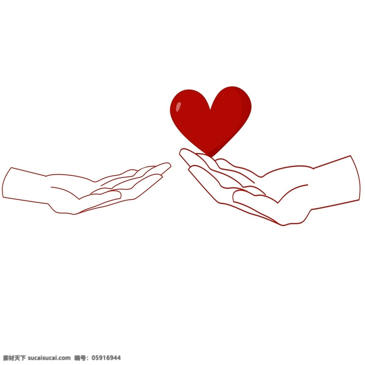 手 捧 红色 心形 插图 漂亮的心形 呵护的心形 手捧的心形 精致的双手 卡通爱心 公益活动 美丽的心形