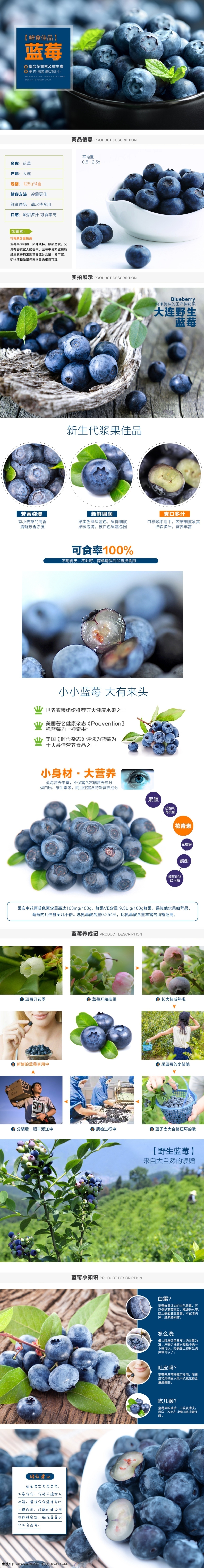 水果 蓝莓 详情 页 淘宝素材 淘宝设计 淘宝模板下载 白色