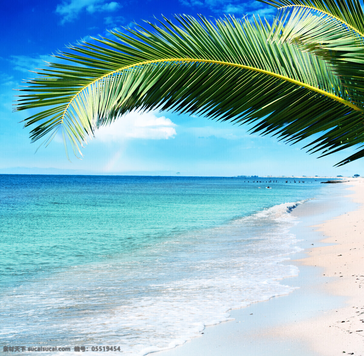 美丽 海边 风景 美丽海滩 海边风景 天空 蓝天白云 夏天 夏日 夏季 沙滩 海滩 海平面 椰树 大海 海洋 海浪 海景 景色 美景 摄影图 高清图片 大海图片 风景图片