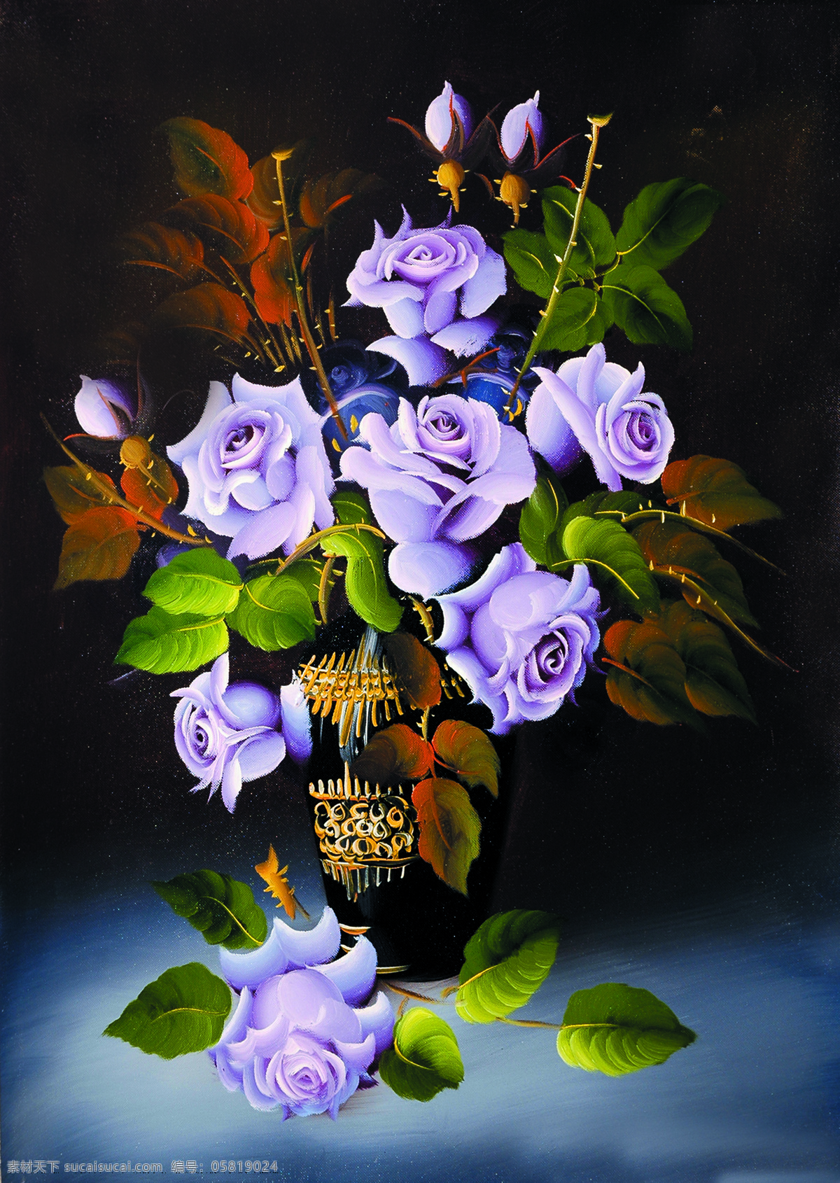 漂亮花卉 花瓶 花 油画 抽象 装饰画 无框画 挂画 壁画 绘画书法 文化艺术