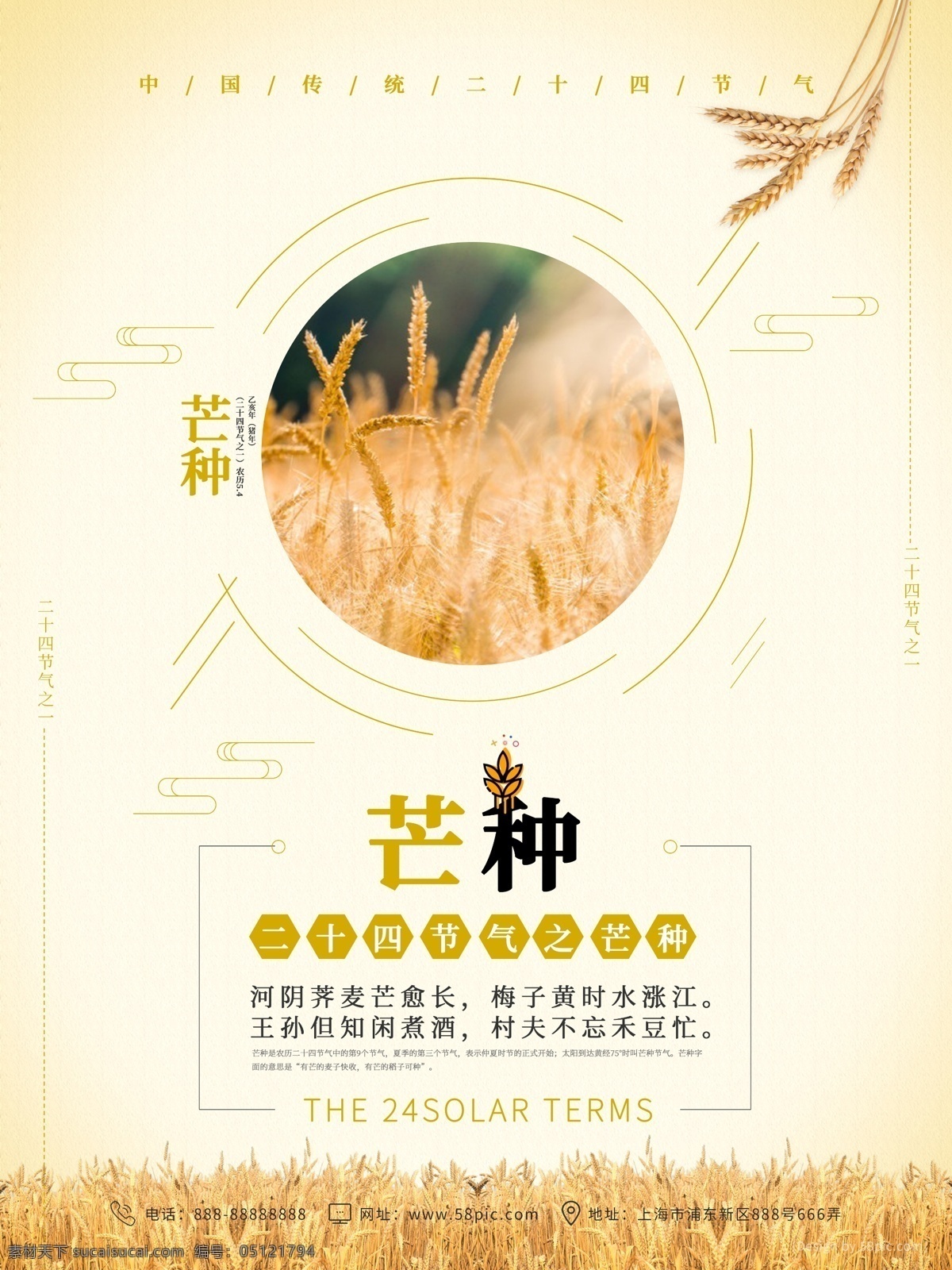 二十四节气 芒种 金色 小麦 海报 金色海报 小麦海报 麦色海报 芒种节 芒种作物 丰收海报 水稻 收割麦子 芒种宣传单 芒种单页 芒种广告 忙种 芒种传统风俗 农历风俗 老历节日